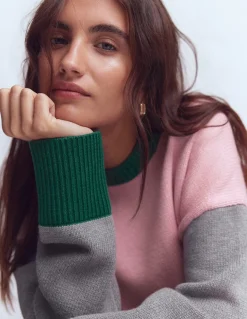 Boden Pulls & Gilets-Pull décontracté Lucy en coton Rose, gris, vert