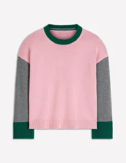 Boden Pulls & Gilets-Pull décontracté Lucy en coton Rose, gris, vert