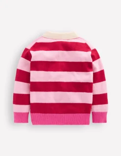 Boden Pulls & Gilets-Pull de rugby en maille Rayé porto/rose