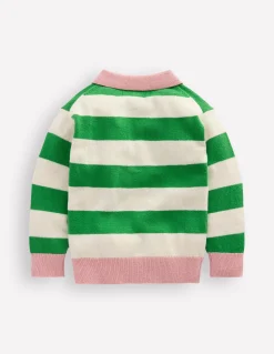 Boden Pulls & Gilets-Pull de rugby en maille Vert petit pois/écru chiné