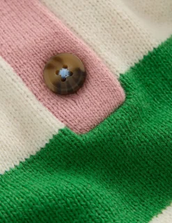 Boden Pulls & Gilets-Pull de rugby en maille Vert petit pois/écru chiné