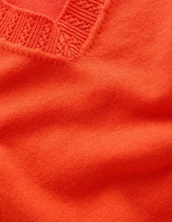 Boden Tenues De Travail|Pulls & Gilets-Pull Emilia à col V en coton Orange coucher de soleil