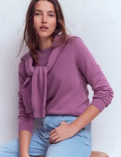 Boden Tenues De Travail-Pull Eva col rond en cachemire Violet trèfle