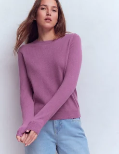 Boden Tenues De Travail-Pull Eva col rond en cachemire Violet trèfle