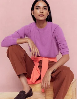 Boden Tenues De Travail-Pull Eva col rond en cachemire Violet trèfle