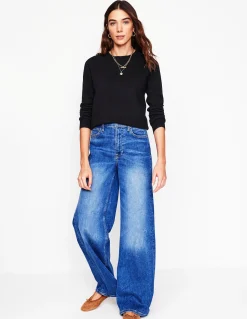 Boden Cachemire|Tenues De Travail-Pull Eva col rond en cachemire Noir