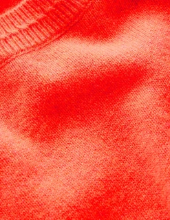 Boden Cachemire|Tenues De Travail-Pull Eva col rond en cachemire Orange ardent chiné