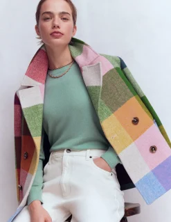 Boden Cachemire|Tenues De Travail-Pull Eva col rond en cachemire Bleu céladon