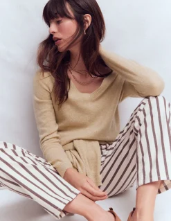 Boden Cachemire|Tenues De Travail-Pull Eva col V en cachemire Chinchilla Chiné