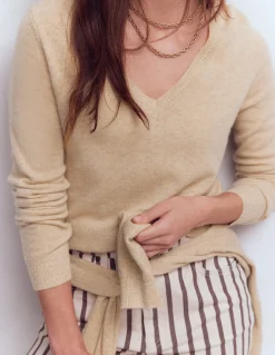 Boden Cachemire|Tenues De Travail-Pull Eva col V en cachemire Chinchilla Chiné