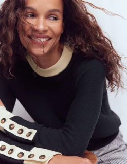 Boden Pulls & Gilets-Pull Grace colourblock Bleu marine