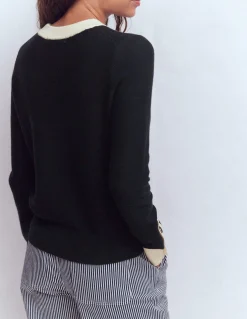 Boden Pulls & Gilets-Pull Grace colourblock Bleu marine