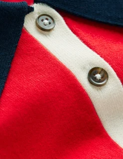 Boden Pulls & Gilets-Pull Lara à col tunisien en coton ROUGE