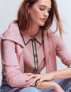 Boden Tenues De Travail-Pull Liz à col tunisien Lilas