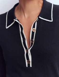 Boden Tenues De Travail|Pulls & Gilets-Pull Liz à col tunisien Bleu marine