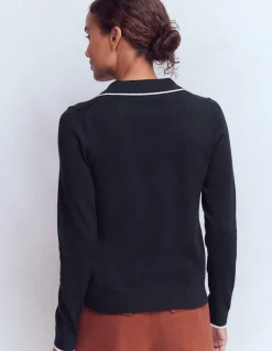 Boden Tenues De Travail|Pulls & Gilets-Pull Liz à col tunisien Bleu marine