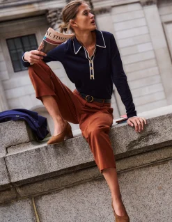 Boden Tenues De Travail|Pulls & Gilets-Pull Liz à col tunisien Bleu marine