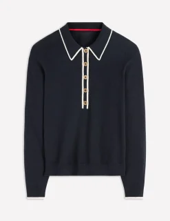 Boden Tenues De Travail|Pulls & Gilets-Pull Liz à col tunisien Bleu marine