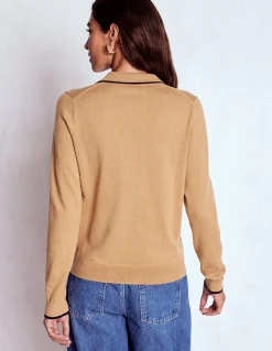 Boden Tenues De Travail-Pull Liz à col tunisien Marron feuille d'automne