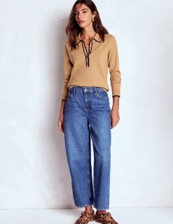 Boden Tenues De Travail-Pull Liz à col tunisien Marron feuille d'automne