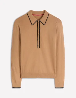 Boden Tenues De Travail-Pull Liz à col tunisien Marron feuille d'automne