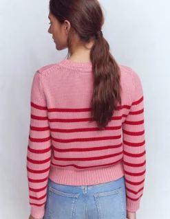 Boden Pulls & Gilets-Pull Lucy en coton épais Rose/rouge