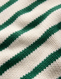 Boden Pulls & Gilets-Pull Lucy en coton épais Rayé ivoire et vert joyau