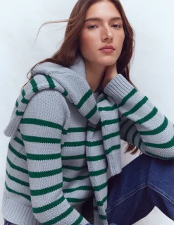 Boden Pulls & Gilets-Pull Lucy en coton épais Bleu/vert