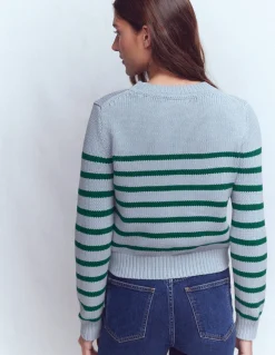 Boden Pulls & Gilets-Pull Lucy en coton épais Bleu/vert