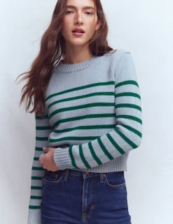 Boden Pulls & Gilets-Pull Lucy en coton épais Bleu/vert