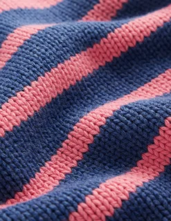 Boden Pulls & Gilets-Pull Lucy en coton épais Bleu, rayé rose