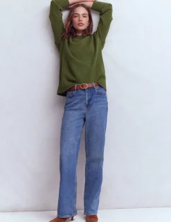 Boden Pulls & Gilets-Pull Lucy oversize en coton Vert promenade