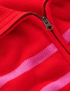 Boden Pulls & Gilets-Pull Lucy partiellement zippé Rose/rouge