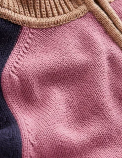 Boden Pulls & Gilets-Pull Lucy partiellement zippé Bruyère rose, bleu marine
