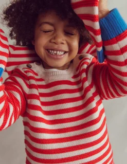 Boden Pulls & Gilets-Pull épais Rayé rouge haut risque/écru chiné