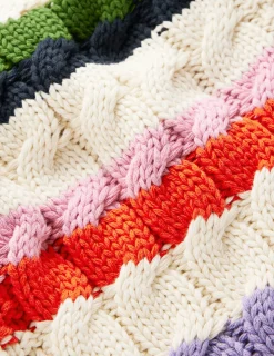 Boden Pulls & Gilets-Pull torsadé en coton Ivoire chaud, arc-en-ciel