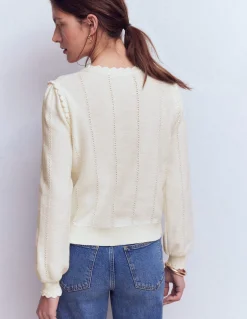 Boden Pulls & Gilets-Pull Valeria à détails crochet Ivoire chaud, broderie