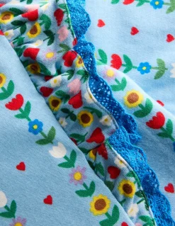 Boden Robes-Robe à manches longues et volants Motif Garden Stripe bleu glacier