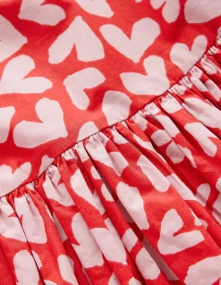 Boden Robes-Robe à ourlet bulle Cœurs rouge