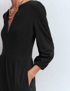 Boden Tenues De Travail|Robes & Combinaisons-Robe Cathy à col cranté en jersey Noir