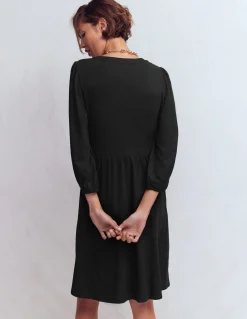 Boden Tenues De Travail|Robes & Combinaisons-Robe Cathy à col cranté en jersey Noir