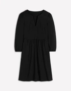 Boden Tenues De Travail|Robes & Combinaisons-Robe Cathy à col cranté en jersey Noir
