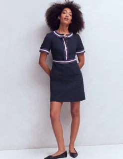 Boden Tenues De Travail|Robes & Combinaisons-Robe courte à boutons Bleu marine à ruban