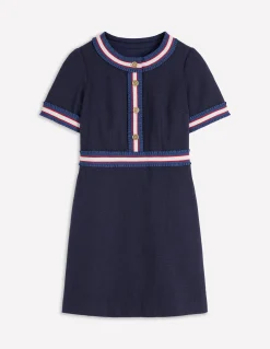 Boden Tenues De Travail|Robes & Combinaisons-Robe courte à boutons Bleu marine à ruban