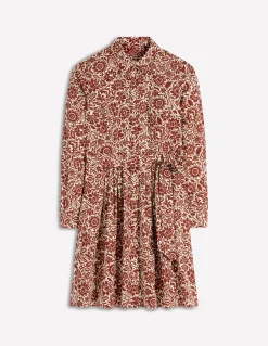 Boden Robes & Combinaisons|Robes Coupe Petite-Robe courte Alexa à manches longues Marron, motif Meadow Scatter