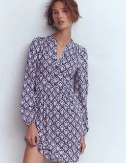 Boden Robes & Combinaisons|Robes Coupe Petite-Robe courte Amy en jersey Bleu marine foncé, motif Petal Terrace