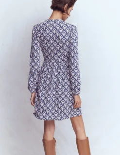 Boden Robes & Combinaisons|Robes Coupe Petite-Robe courte Amy en jersey Bleu marine foncé, motif Petal Terrace