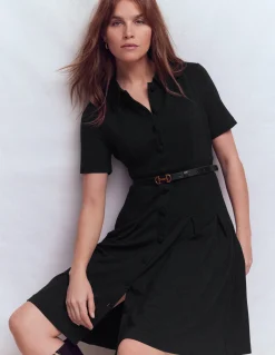 Boden Tenues De Travail|Robes & Combinaisons-Robe courte Bridget en point de Rome Noir