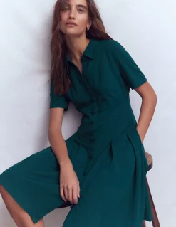 Boden Tenues De Travail|Robes & Combinaisons-Robe courte Bridget en point de Rome Bleu sarcelle nuit