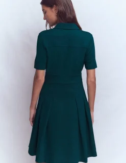 Boden Tenues De Travail|Robes & Combinaisons-Robe courte Bridget en point de Rome Bleu sarcelle nuit